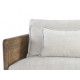 Reclaimed Pine Wood & Greyish Cream Fabric Sofa